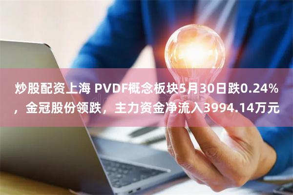 炒股配资上海 PVDF概念板块5月30日跌0.24%，金冠股份领跌，主力资金净流入3994.14万元